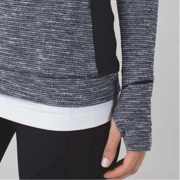 Lululemon Think Fast Long Sleeve Grey Pattern Sweater - Picture 5 of 16